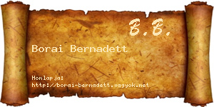 Borai Bernadett névjegykártya