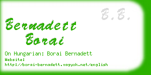 bernadett borai business card